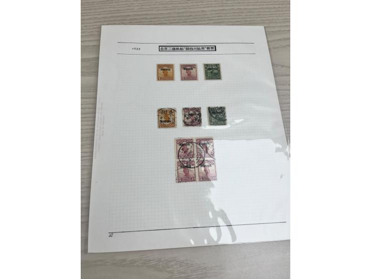 holding on 5 album pages, including Yunnan Use Junk Issue 1/2c to $5 mint and used sets, Szechuan Use Junk Issue mint and use